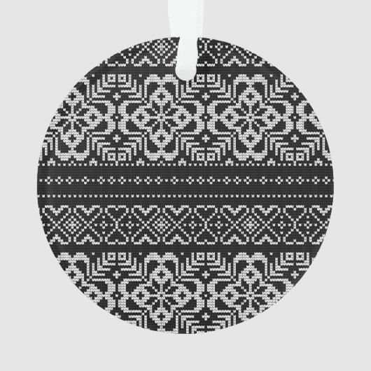 Elegante zwart-wit familiefoto Kerstmis Ornament (achterkant)