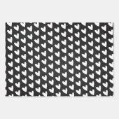 Elegante Zwart Wit Familienaam Hart Kerstmis Inpakpapier Vel (Voorkant 3)