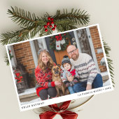 Elegante zwart-wit Feliz Navidad Familiefoto Feestdagenkaart