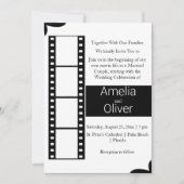 Elegante zwart-wit film Roll bruiloft Kaart (Voorkant)