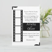 Elegante zwart-wit film Roll bruiloft Kaart (Staand voorkant)