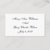 Elegante zwart-wit formele bruiloft RSVP Kaarten (Achterkant)