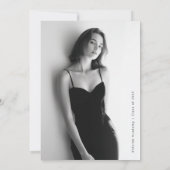 Elegante zwart-wit foto Afstuderen Kaart (Achterkant)