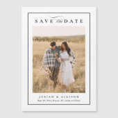 Elegante zwart-wit foto bruiloft Bewaar de datum (Voorkant)