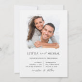 Elegante zwart-wit foto bruiloft kaart (Voorkant)