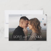 Elegante zwart-wit foto bruiloft | Vogels Bedankkaart (Voorkant)