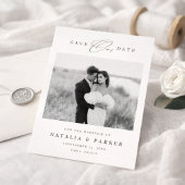 Elegante Zwart-Wit Foto Budget Save The Date