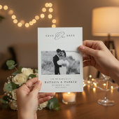 Elegante Zwart-Wit Foto Budget Save The Date