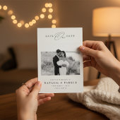 Elegante Zwart-Wit Foto Budget Save The Date