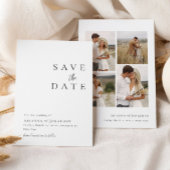 Elegante zwart wit foto collage bruiloft save the date