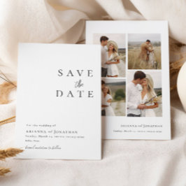 Elegante zwart wit foto collage bruiloft save the date
