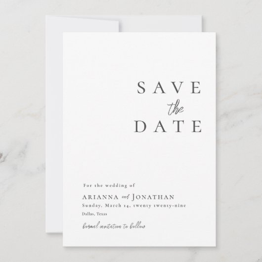 Elegante zwart wit foto collage bruiloft save the date (Voorkant)