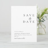 Elegante zwart wit foto collage bruiloft save the date (Staand voorkant)