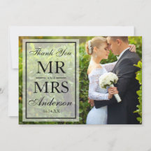 Elegante zwart-wit foto dank u bruiloft