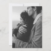 Elegante zwart wit foto eenvoudige moderne bruilof kaart (Achterkant)