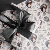 Elegante zwart-wit foto kerst cadeaupapier