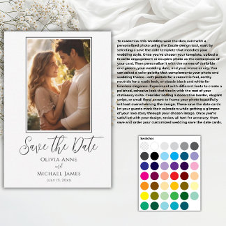 Elegante zwart-wit foto save the date