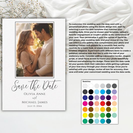 Elegante zwart-wit foto save the date