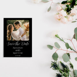 Elegante zwart-wit foto save the date