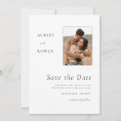 Elegante zwart-wit foto Sla de datum op Save The Date (Voorkant)