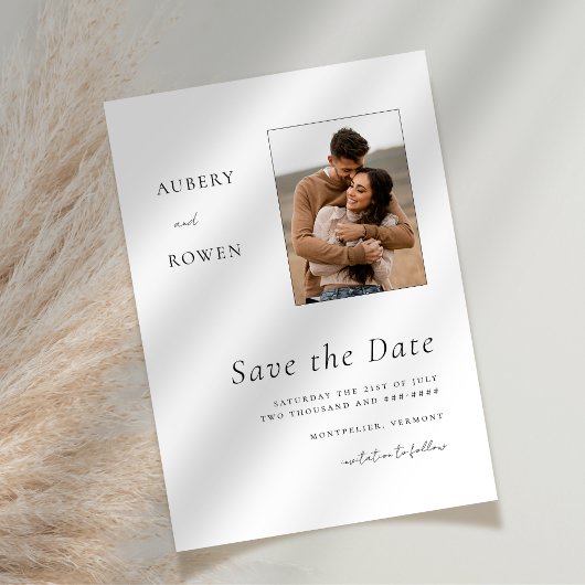 Elegante zwart-wit foto Sla de datum op Save The Date