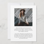 Elegante zwart-wit-fotocollage afstuderen aankondiging (Achterkant)