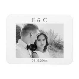 Elegante zwart-wit fotoherinnering magneet