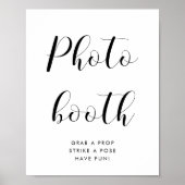 Elegante zwart-wit fotohokje huwelijksbord poster (Voorkant)