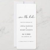 Elegante zwart-wit Fotostrip Sla de datum op Aankondiging (Achterkant)