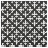 Elegante zwart-wit Franse Fleur de Lis Stof (Swatch)