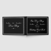 Elegante zwart-wit gepersonaliseerde chique bruilo gastenboek (Volledig)