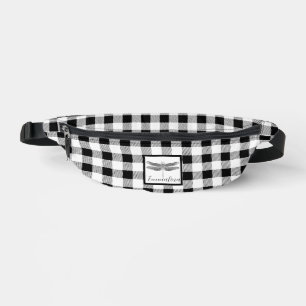 Elegante zwart-wit geruit gingham libel  heuptasje