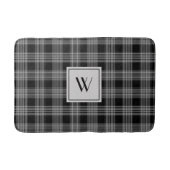 Elegante zwart-wit geruite cheques monogram badmat (Voorkant)