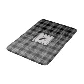 Elegante zwart-wit geruite monogram badmat (Gekanteld)