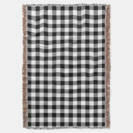 Elegante zwart-wit geruite ruitenpatroon deken