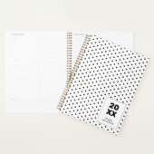 Elegante zwart-wit gestippelde gepersonaliseerde planner (Display)