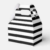 Elegante zwart-wit gestreepte gunstbox bedankdoosjes (Achterkant)