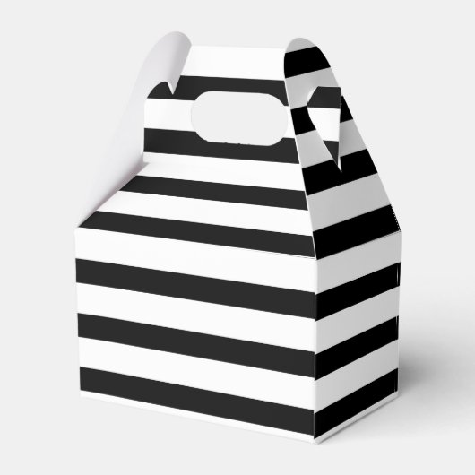 Elegante zwart-wit gestreepte gunstbox bedankdoosjes (Achterkant)