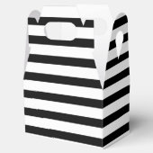 Elegante zwart-wit gestreepte gunstbox bedankdoosjes (Geopend)