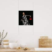 Elegante zwart-wit glamour modekunst poster (Keuken)