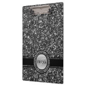 Elegante zwart-wit glitter klembord (Links)