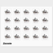 Elegante zwart-wit gotische Happy Halloween Vierkante Sticker (Vel)