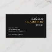 Elegante Zwart Wit Goud Chef Bakkerij Visitekaartje (Achterkant)