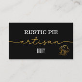 Elegante Zwart Wit Goud Chef Bakkerij Visitekaartje (Voorkant)