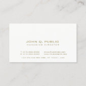 Elegante zwart wit goud minimalistische Sjabloon Visitekaartje (Achterkant)