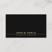 Elegante zwart wit goud minimalistische Sjabloon Visitekaartje (Voorkant)