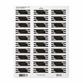 Elegante zwart-wit gouden blos roze bloem etiket (Full Sheet)