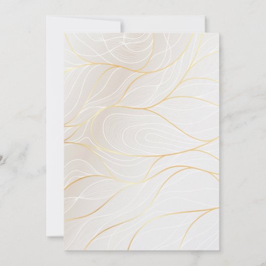 Elegante zwart-wit gouden foto bruiloft kaart (Achterkant)