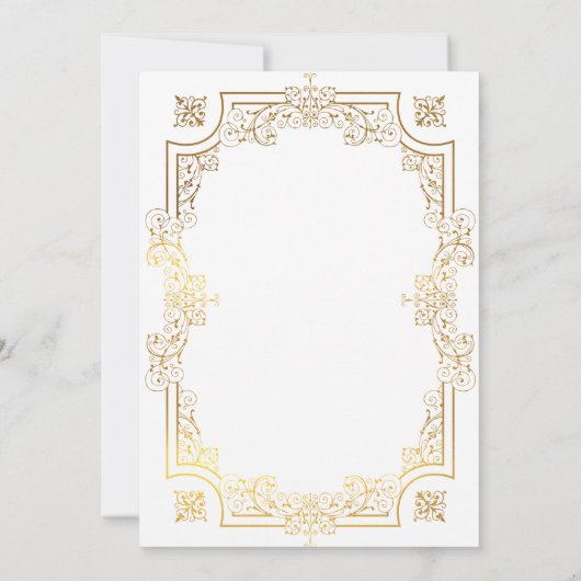 Elegante zwart-wit gouden foto bruiloft kaart (Achterkant)