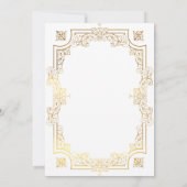 Elegante zwart-wit gouden foto-huwelijk kaart (Achterkant)